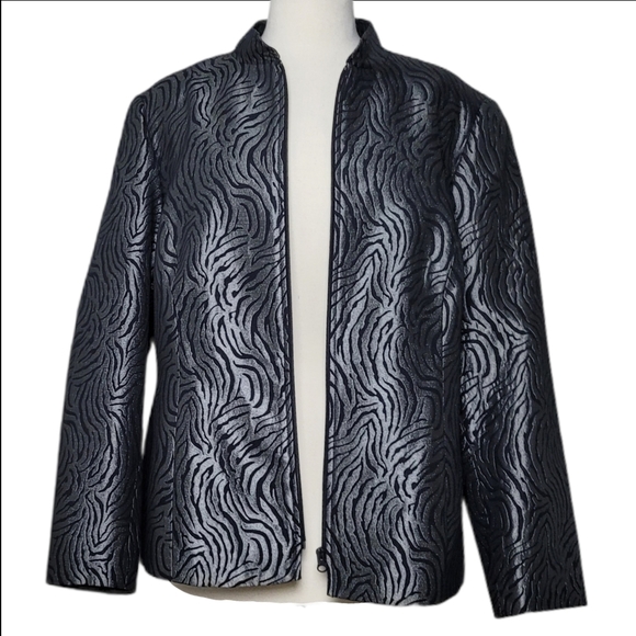 LAURA PLUS Blazer Jacket Zip Up Animal Print Size 16 - Picture 2 of 9